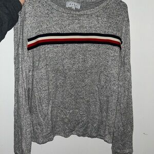 Gaze Gray Sweater with Multicolor Stripe